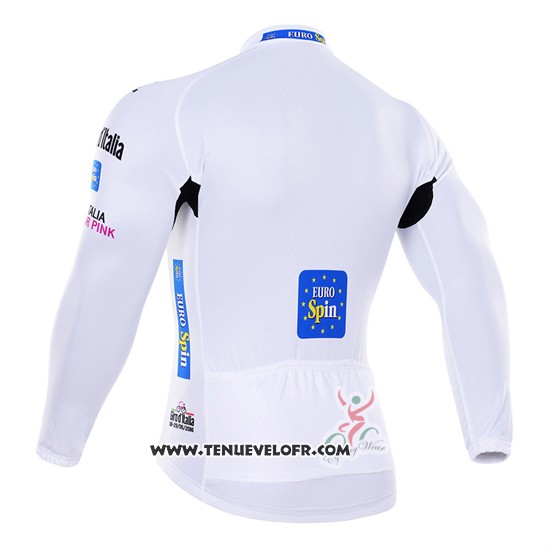 2016 Maillot Ciclismo Giro D'italie Blanc et Bleu Manches Longues et Cuissard